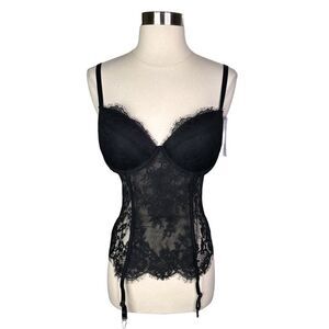 The Escante Collection Black Lace Balconette Corset - Size Large